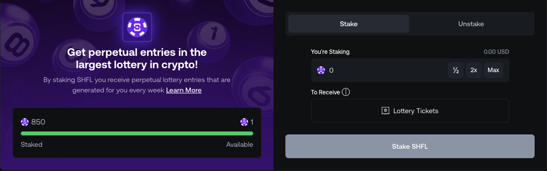 SHFL Perpetual Lottery Tickets